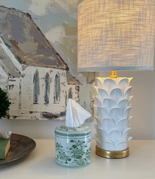 The Jade Tissue Vessel Green Floral