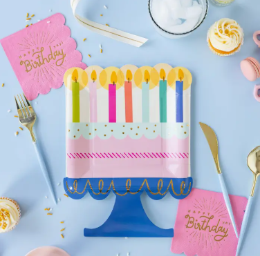 Happy Birthday Pink Paper Cocktail Napkin