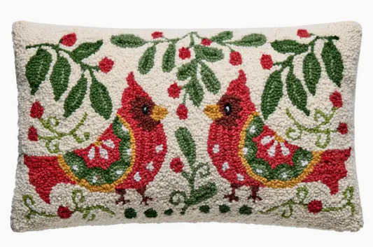 Holiday Cardinal Hook Pillow
