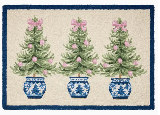 Holiday Trees Hook Rug