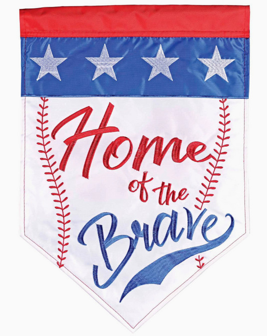 Home of the Brave Baseball Garden Flag