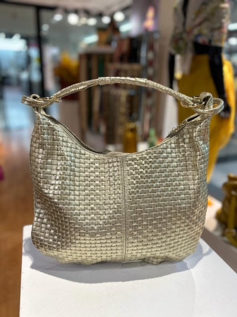 Leather Hobo Bag - Gold