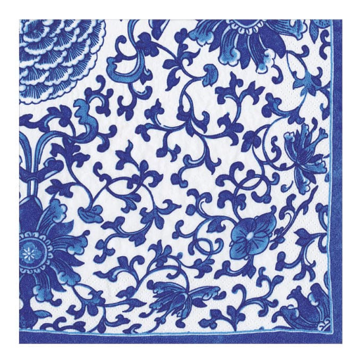 Indigo Garden Blue White Cocktail Napkin