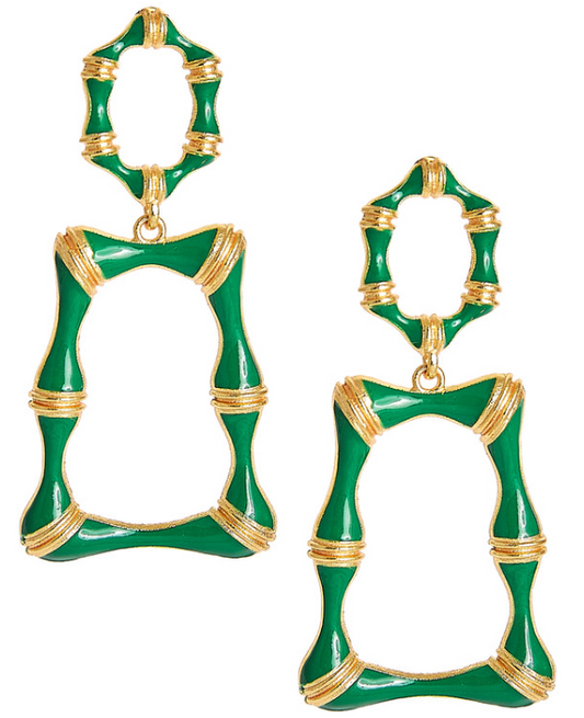 Jordan Enamel Hunter Green Earrings