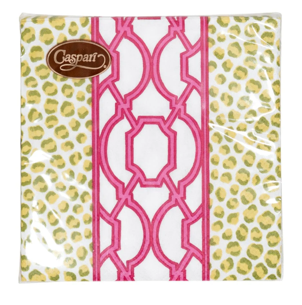 Knots & Spots Green Fuchsia Cocktail Napkin