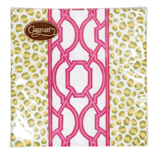 Knots & Spots Green Fuchsia Cocktail Napkin