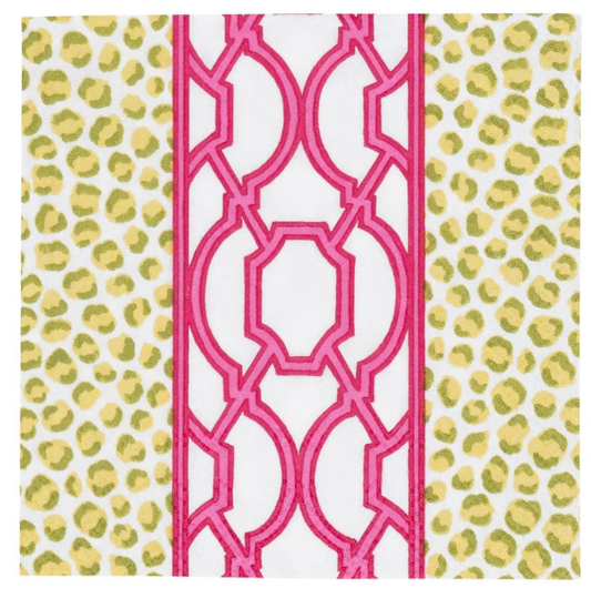 Knots & Spots Green Fuchsia Cocktail Napkin