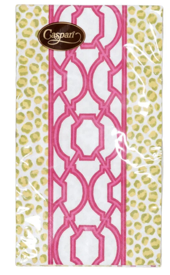 Knots & Spots Green Fuchsia Guest Towel