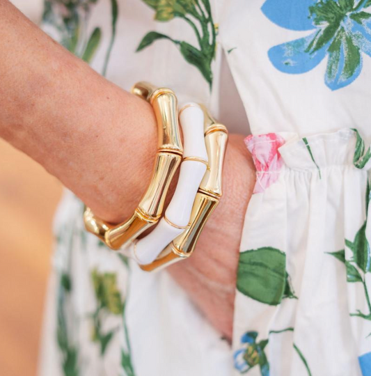 Logan Bamboo Bracelet White