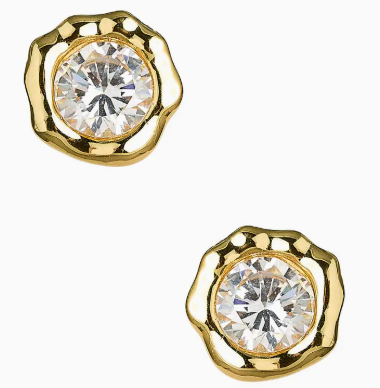 Emilia Large Bezel Earrings in Gold