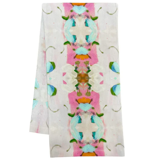 Monet's Garden Pink Tea Towel