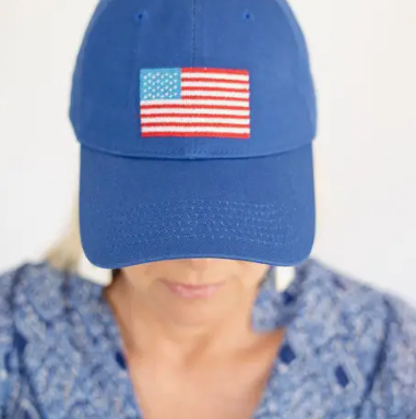 Needlepoint Baseball Hat - Flag