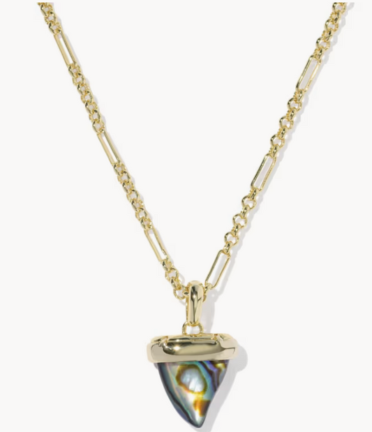 Oleana Pendant Necklace Gold Abalone Shell