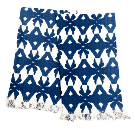 Palm Navy Throw Blanket