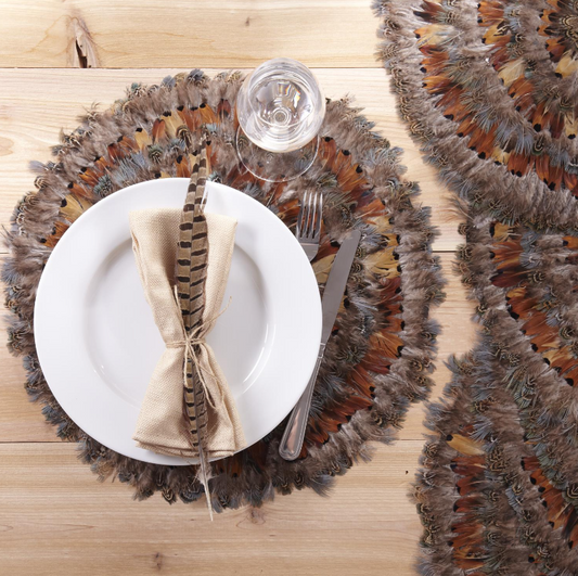 Pheasant Park Feather Decorative Mat