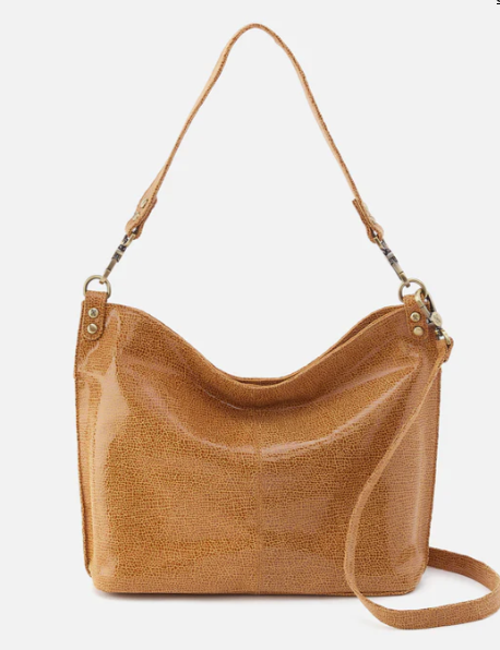 Pier Shoulder Bag in Printed Leather - Cedar Crackle