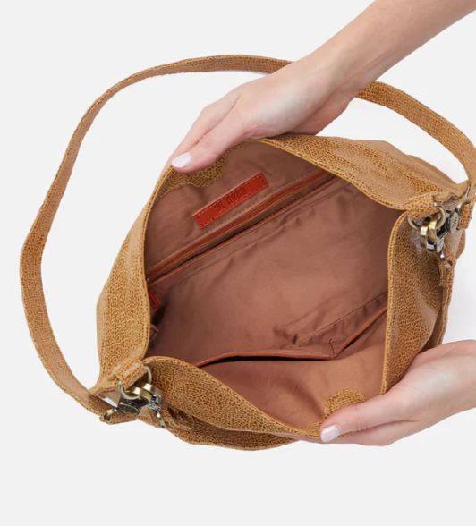 Pier Shoulder Bag in Printed Leather - Cedar Crackle