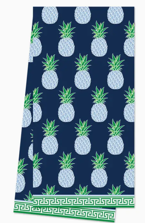Tea Towel Blue Pineapple