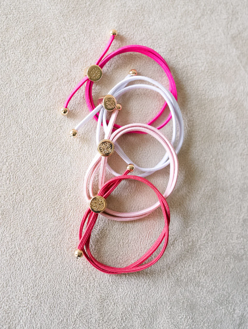 Skinny Hair Tie Set - Pink