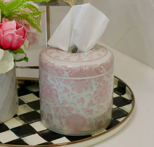 The Rosie Tissue Vessel Pink & White