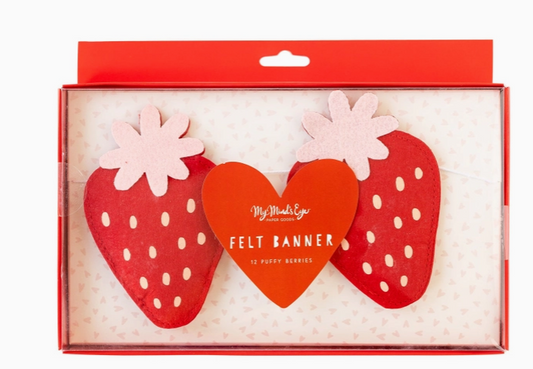 Puffy Felt Strawberry Banner