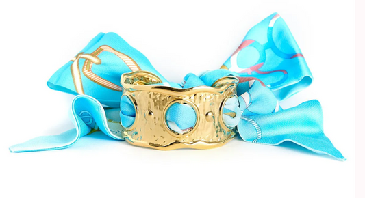Scalloped Scarf Cuff Wren Turquoise