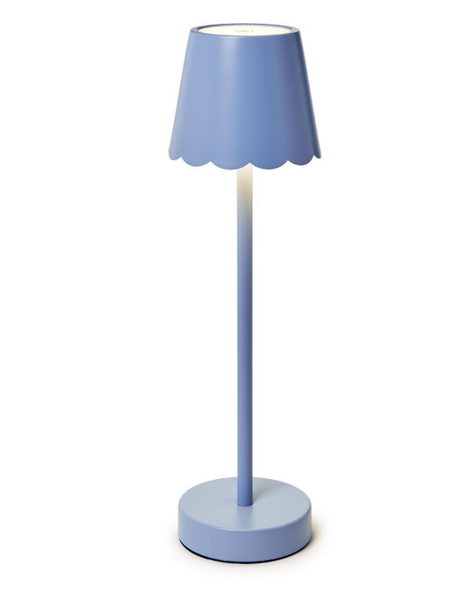 Blue LED Table Lamp w/ Scalloped Shade