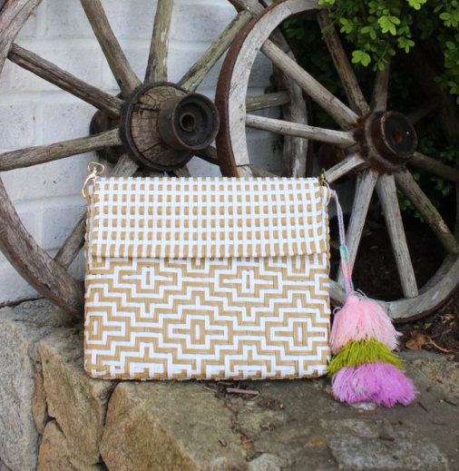 Sonset In Sand Citron Clutch Crossbody w/ Strap