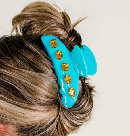 Sea Glass Hair Claw - Blue