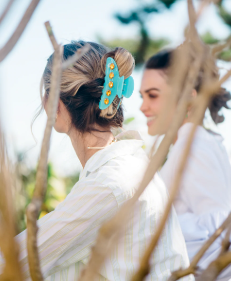 Sea Glass Hair Claw - Blue