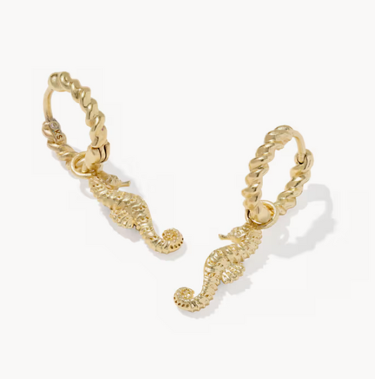 Seahorse Huggie Earring Gold