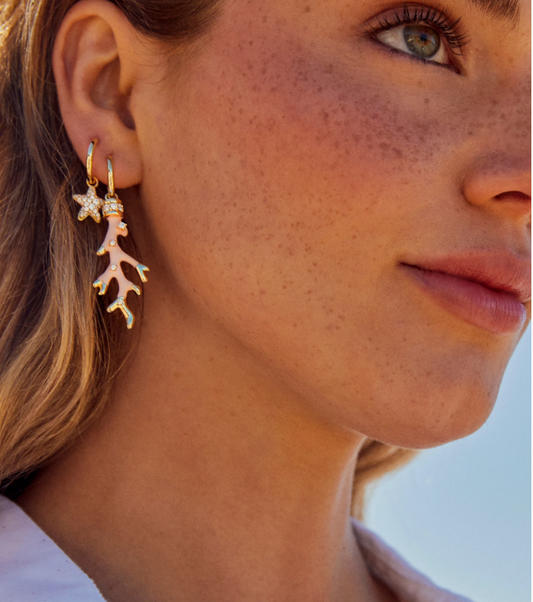 Jae Star Pave Huggies Gold Hoop Earrings