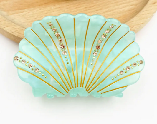 Crystal Shell Claw Clip Green