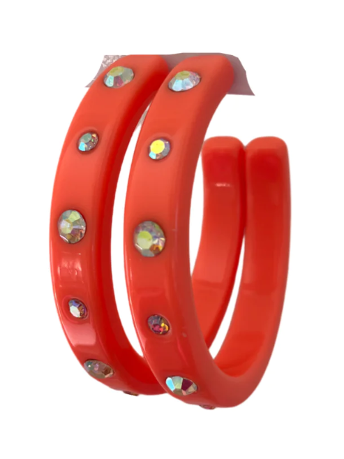 Shimmer Hoop Small - Coral