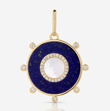 Soleil Lapis and Mother of Pearl Charm