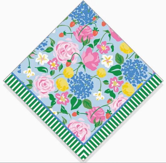Strawberry Floral Cocktail Napkins