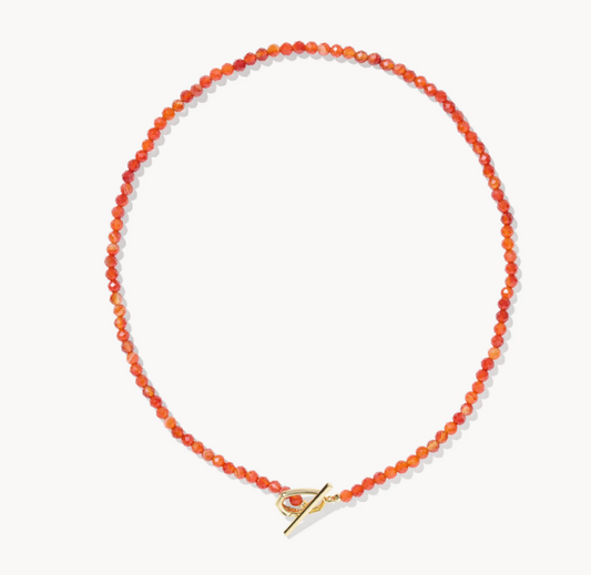 Sylvia Strand Necklace gold Orange Banded Agate