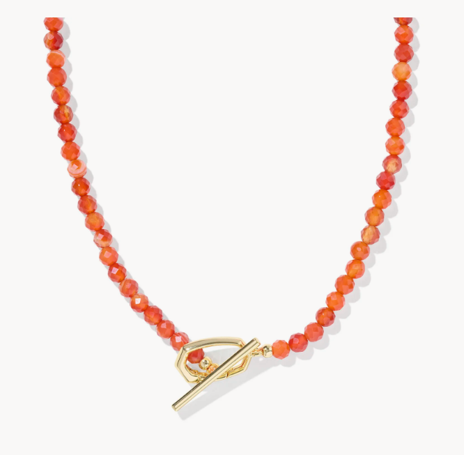 Sylvia Strand Necklace gold Orange Banded Agate