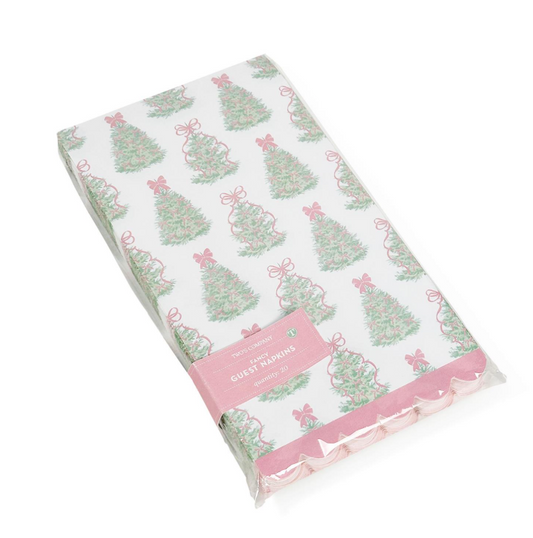 Trees Paper Guest Twoel Napkin w/ Scalloped Edge
