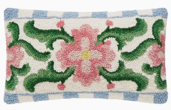 Vintage Floral Tile Hook Pillow