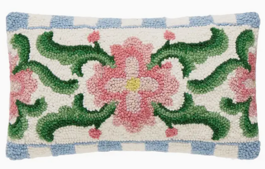 Vintage Floral Tile Hook Pillow