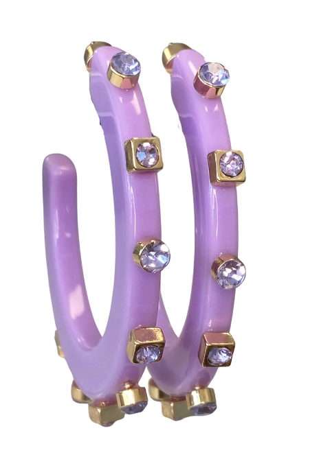 City Girl Jewel Hoop Small - Violet