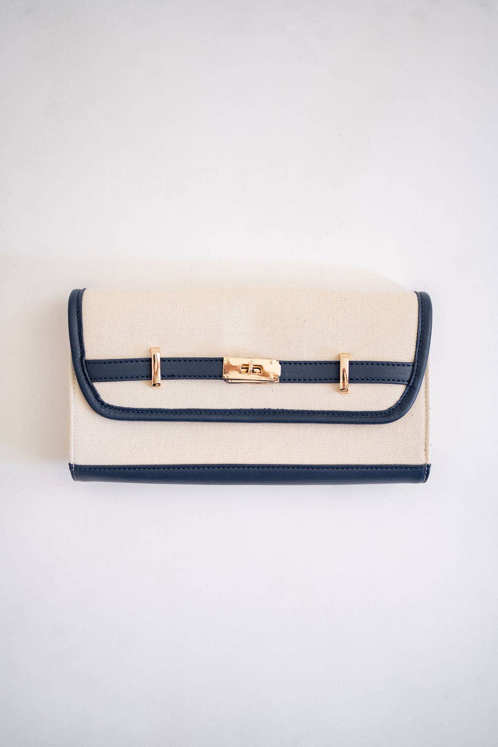 Andie -  Canvas Clutch Navy