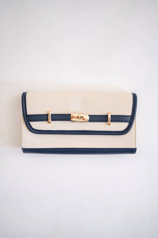 Andie -  Canvas Clutch Navy