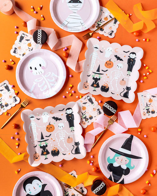 Scallop Halloween Icons Cocktail Napkin