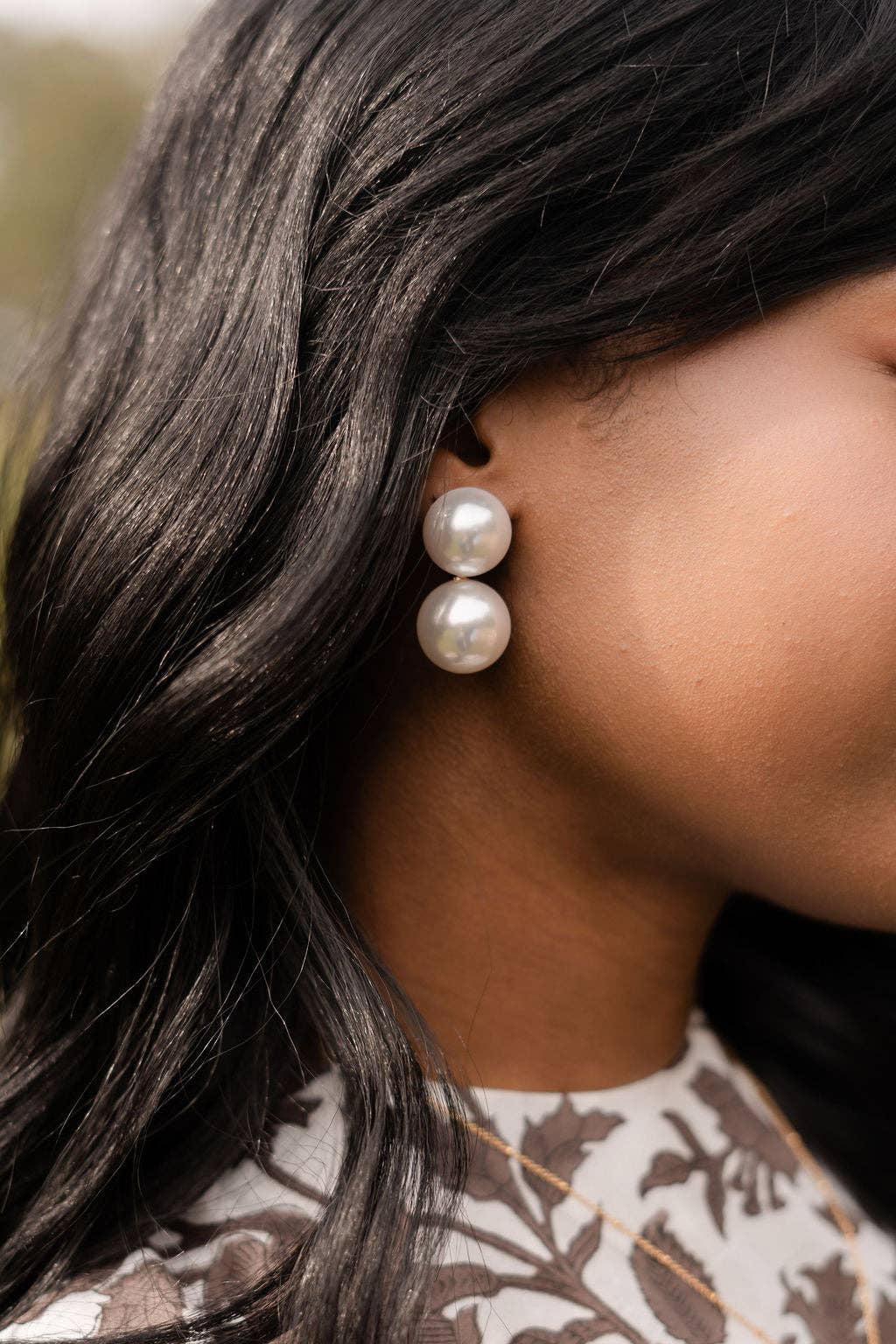 Frances Larger Double Pearl Earring