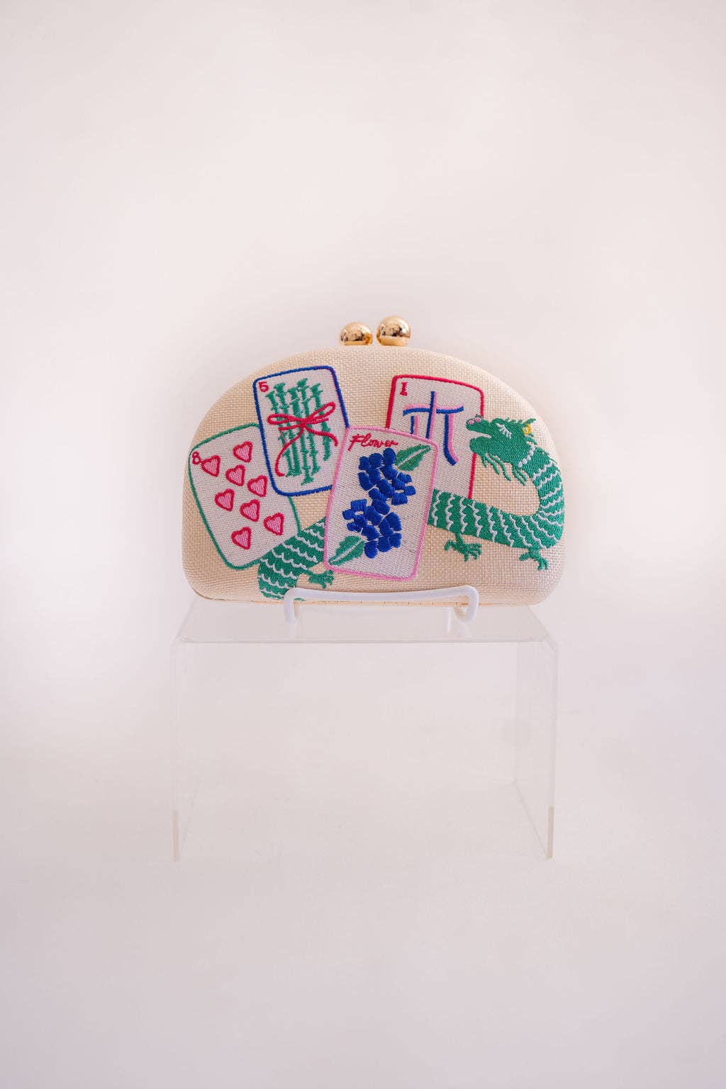 Mahjong Clutch- Embroidered