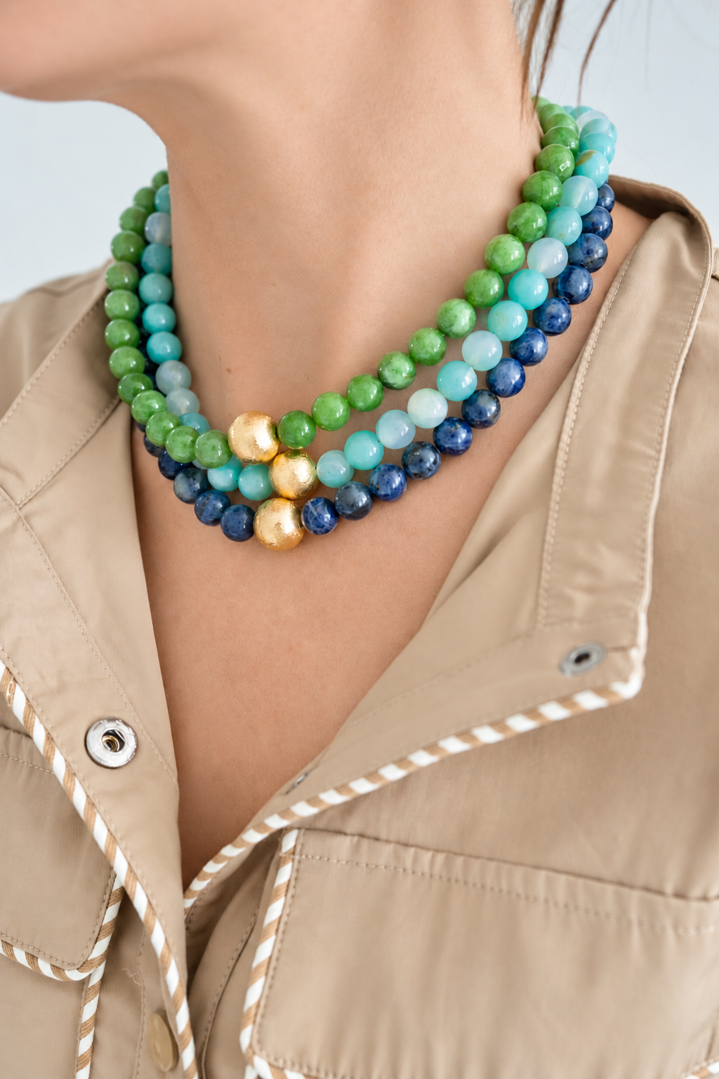 Winnie - Quartz Beaded Necklace - Jade