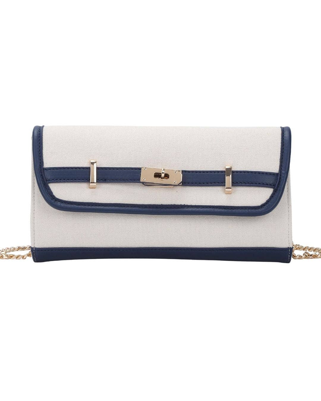 Andie -  Canvas Clutch Navy