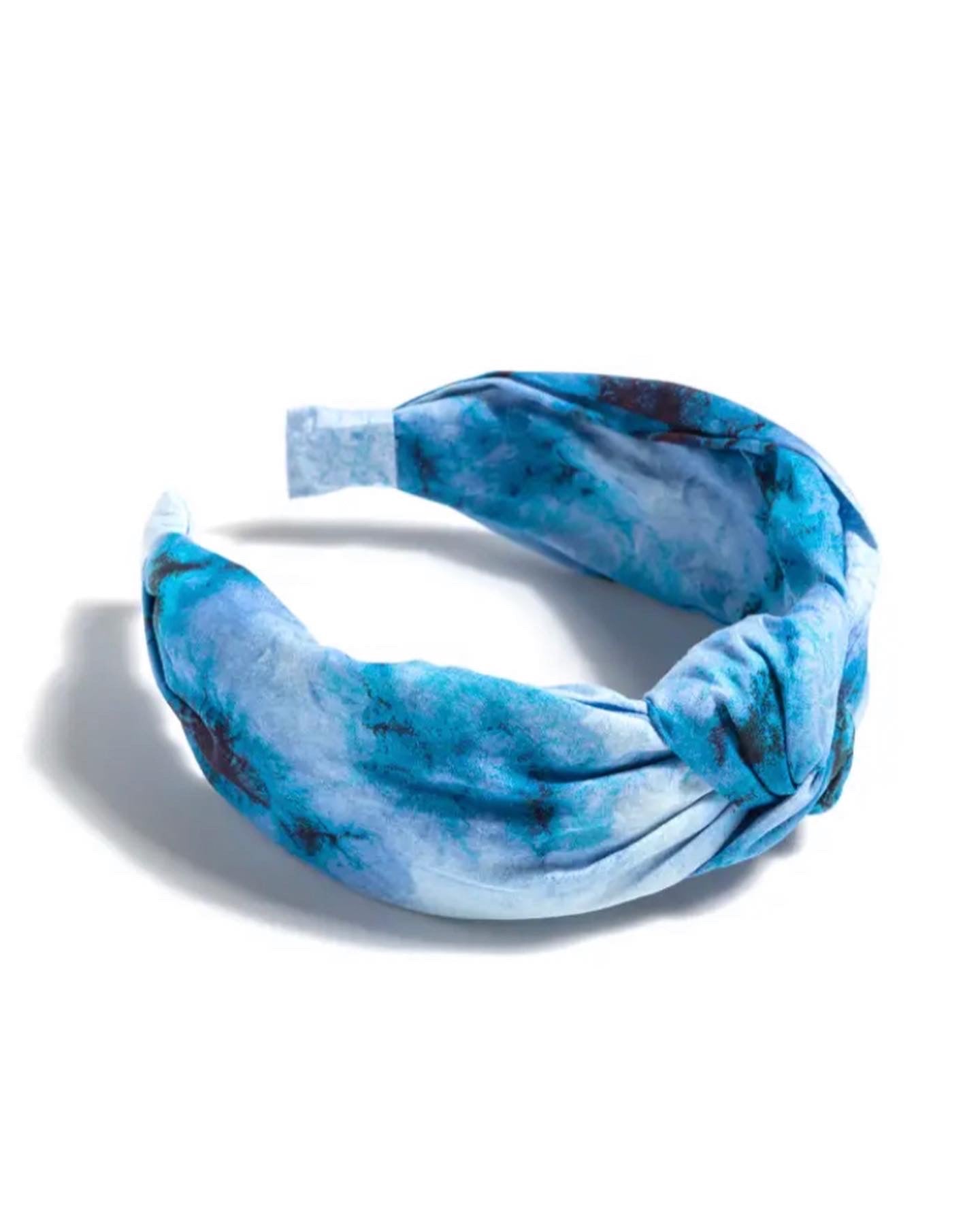 Knotted Tie Dye Headband - Blue